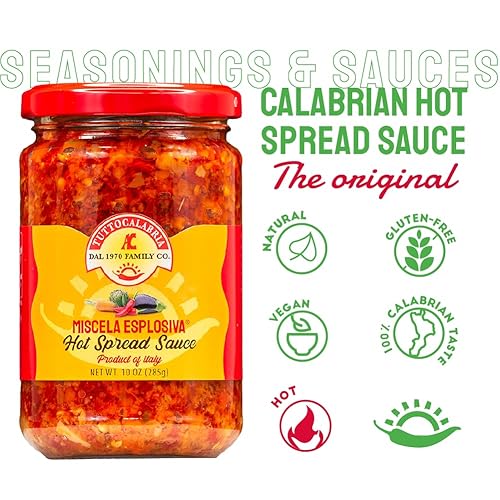 Miniatura 3 de Salsa picante para untar, Miscela Esplosiva, TuttoCalabria, 10 oz (285 g), chile calabrio picado y verduras Giardiniera