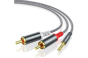 RCA to 3.5mm 1/8 Stereo Audio Cable Adapter
