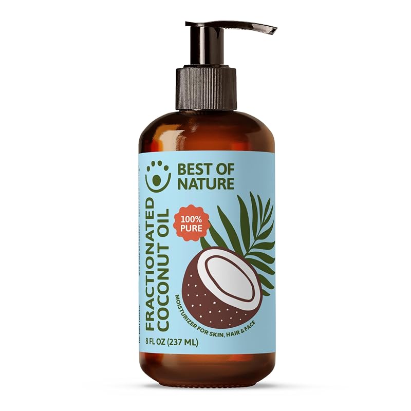 Óleo de coco fracionado Best of Nature, óleo MCT para massagem e carreador, 240 mL