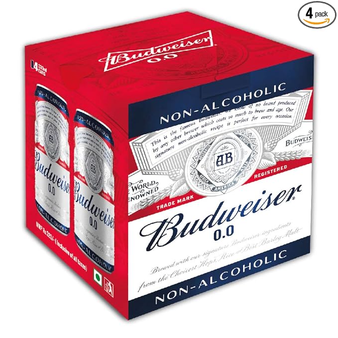 Budweiser 0.0 Non Alcoholic? Pouch, 4 X 330 ml