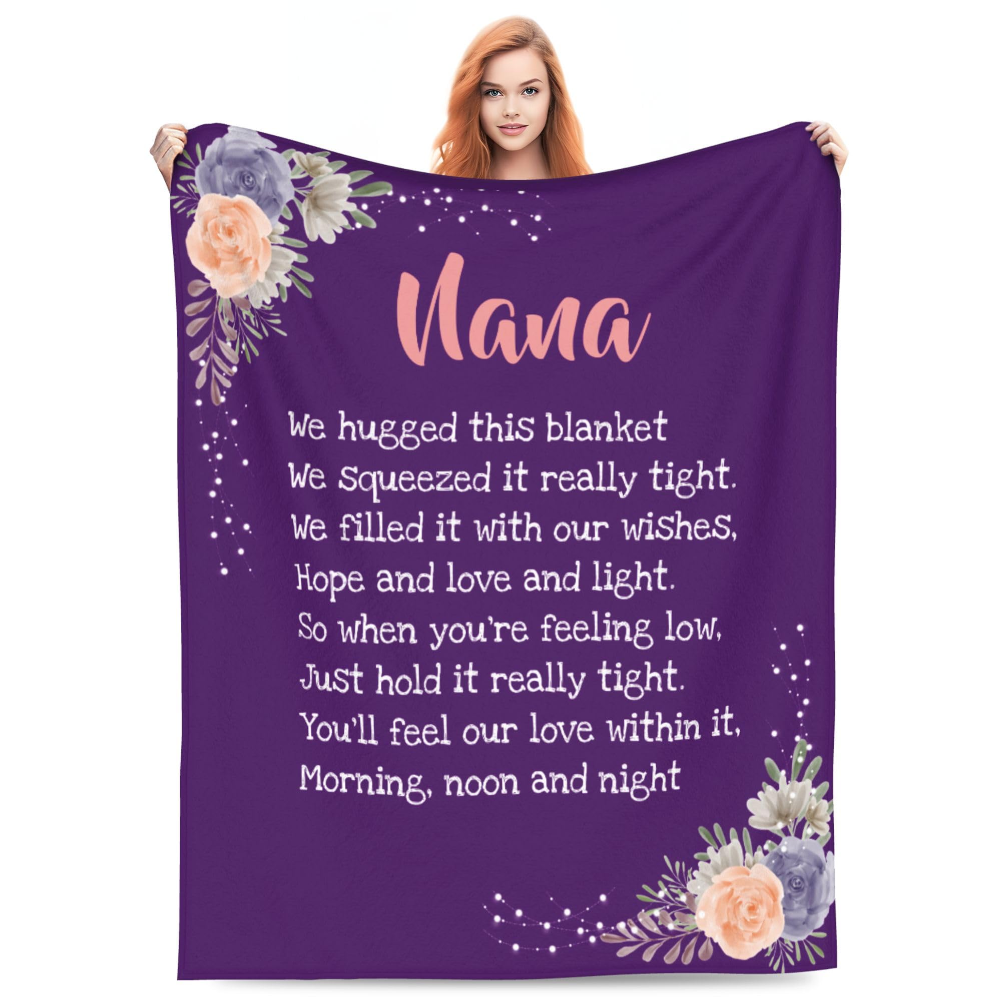 Xinvast Nana Gifts, Gifts For Throw Blanket, Grandmother Birthday Gift From Grandkids, To My Grandma Throw Blanket 50" X 60