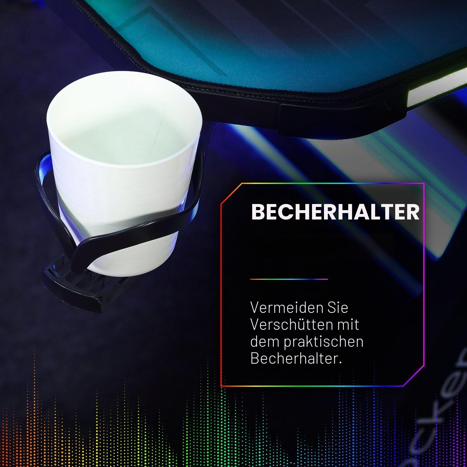 X Rocker Lumio RGB - Gaming Schreibtisch mit Beleuchtung & App-Steuerung (Compact)
