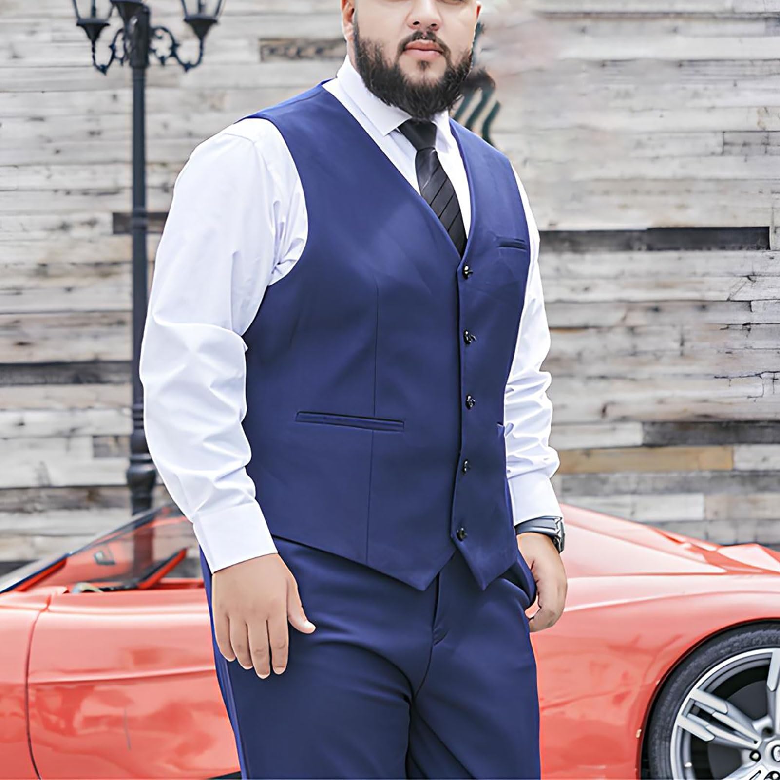 Gilet Estivo Da Uomo Per Taglie Forti E Alte, Classico Gilet Monopetto Da Matrimonio, Gilet Leggero Da Lavoro