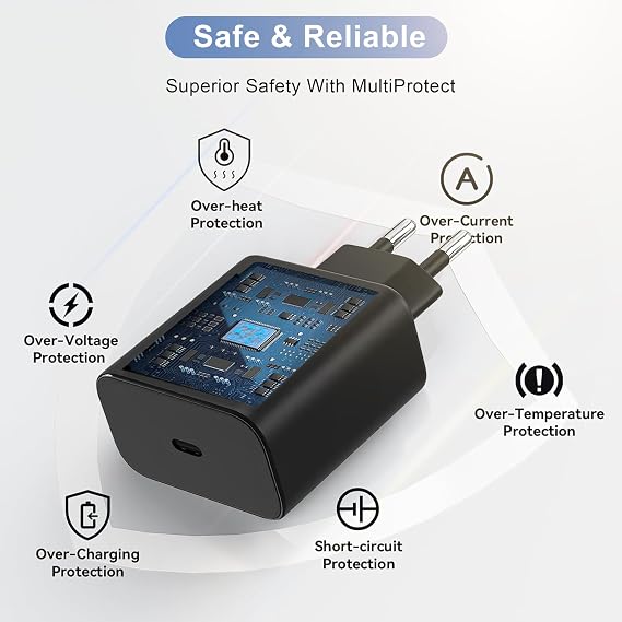 45W USB C Ladegerät Schnellladegerät Super Fast Charger Netzteil mit 2 m 100W Nylon Ladekabel Typ C Schnellladekabel für Samsung Galaxy S25 S24 S23 S22 Ultra S21 S20FE Note10+ A72 Tab S10+ S9 S8