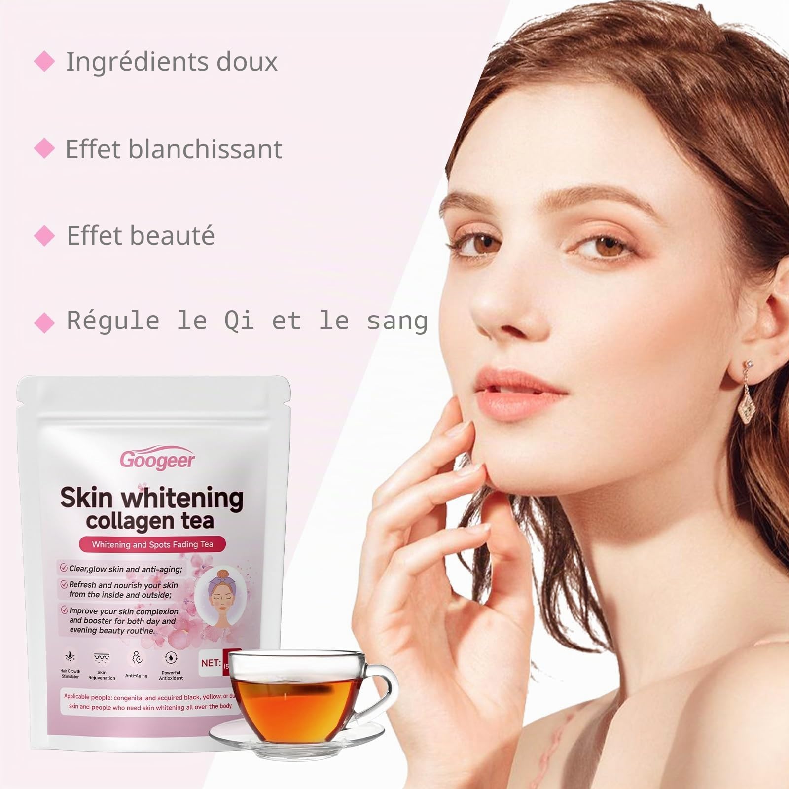 Thé Infusé Au Collagène Éclaircissant: Améliorez L'éclat De Votre Peau Naturellement(2PCS)
