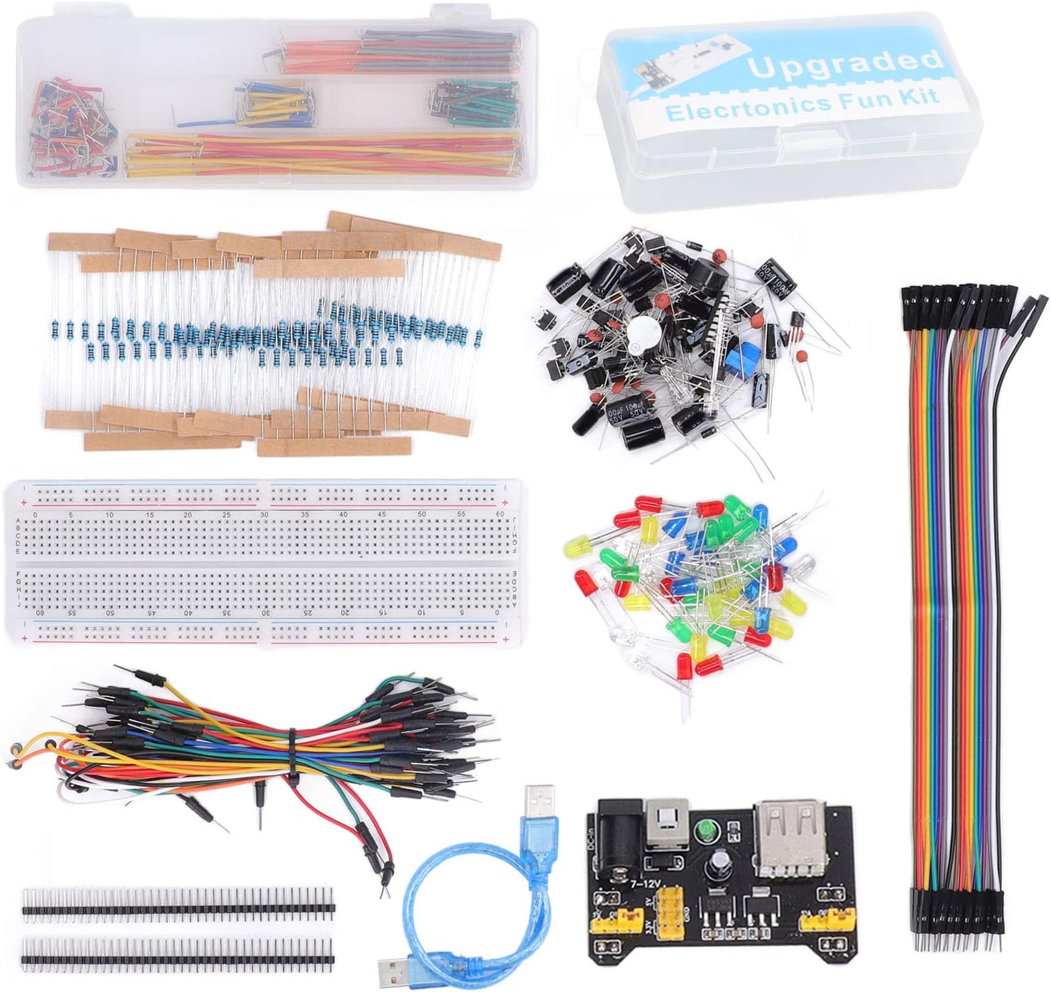 – Electronic Component Assortment Kit with 830 Tie Points Solderless Breadboard for R3