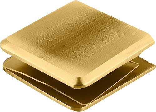 CRL Agujero de latón satinado en estilo de vidrio biselado abrazadera de montaje en pared