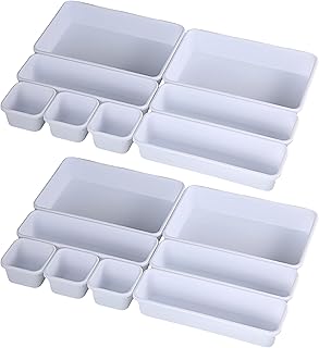 East Leaf 引き出し 仕切りトレー 2セット【大中小16個で定位置化】 デスク 小物 文房具 コスメ 収納 （ホワイト）