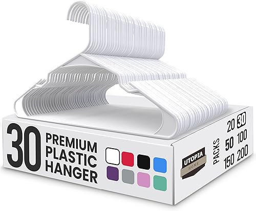 Vista 34 de Utopia Home - Perchas de Plástico Paquete de 50 - Percha para Ropa que Ahorra Espacio - Organizadores de Armario y Almacenamiento Duraderos