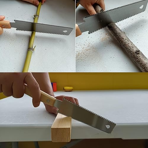 Miniatura 7 de Sierra de mano, sierra japonesa para carpintería de 6 pulgadas con hoja intercambiable flexible SK5, sierra japonesa para manualidades, pasatiempos,