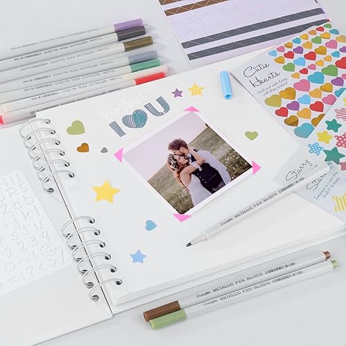 Vista 75 de Gotideal Álbum de recortes de bricolaje, papel para manualidades, álbum de fotos de boda y aniversario, álbum de recortes familiar, accesorios