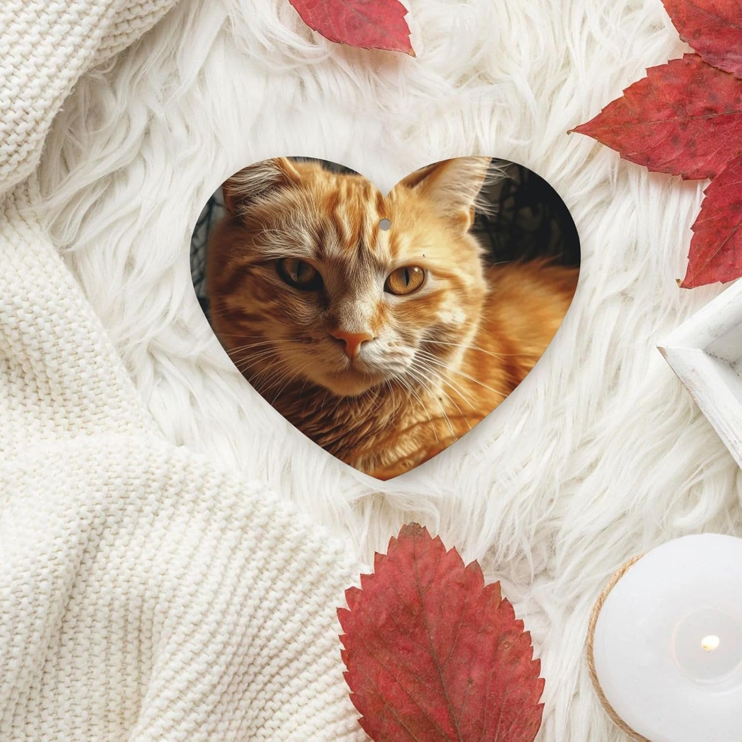 Car Air Freshener 24 PCS Orange Kitten Hanging Car Air Fresheners Auto Interior Decor Card Freshener Strong Scented Card Lavender Cars Scents for Office Bedroom Close Drawer Heart Shape