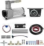 RETRUE On Board Air Compressor System for Truck Air Bags Suspension Kit with Air line T Fitting And Gauge