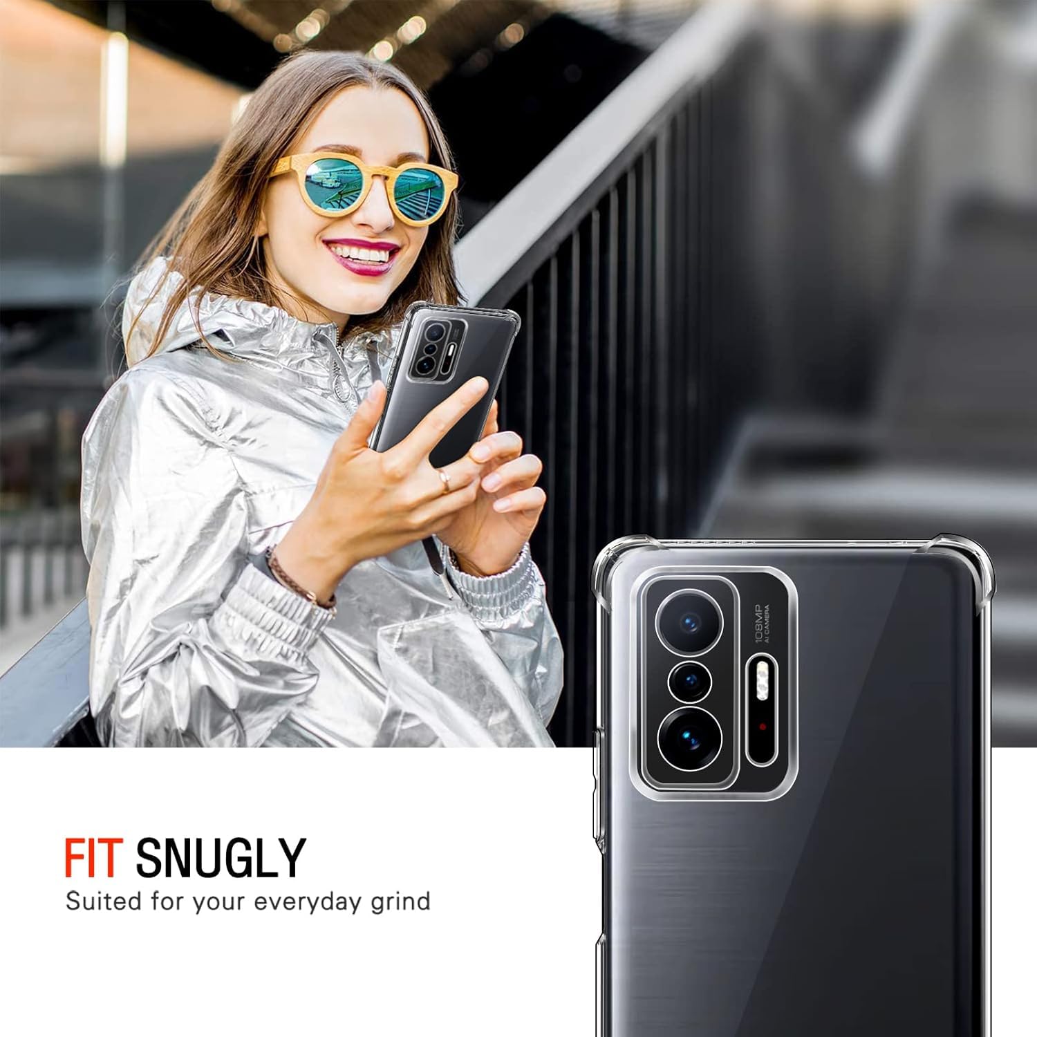 iVoler Cover per Xiaomi 11T 5G / Xiaomi 11T Pro 5G, Custodia Trasparente per Assorbimento Degli Urti con Paraurti in TPU Morbido, Sottile Morbida in Silicone TPU Protettiva Case