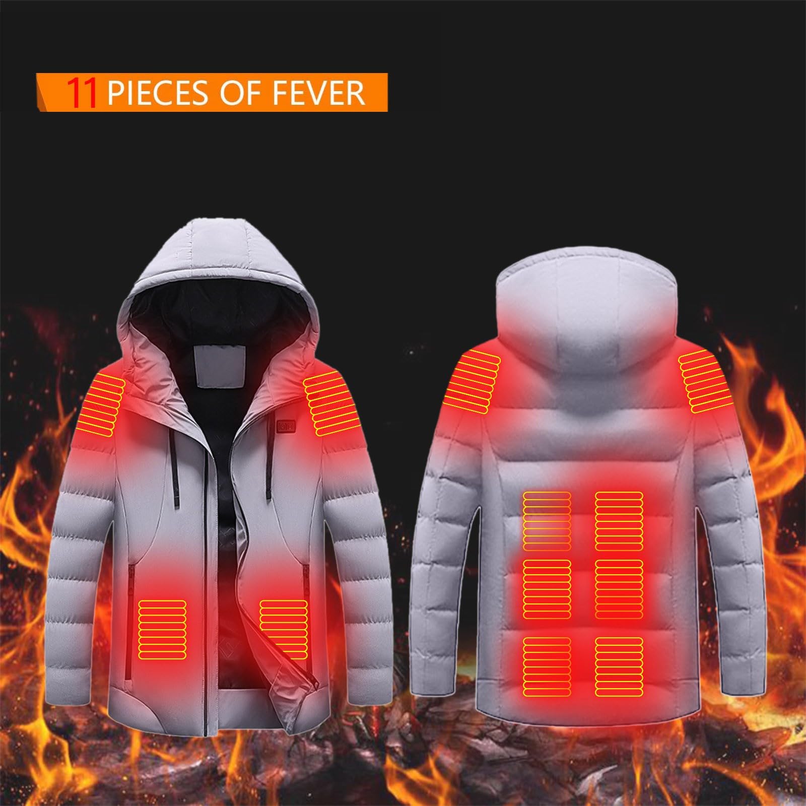 Genérico Mens Jacket - Chaqueta Rígida Térmica para Exteriores para Hombre Resistente Al Frío Y Al Viento Smart 11
