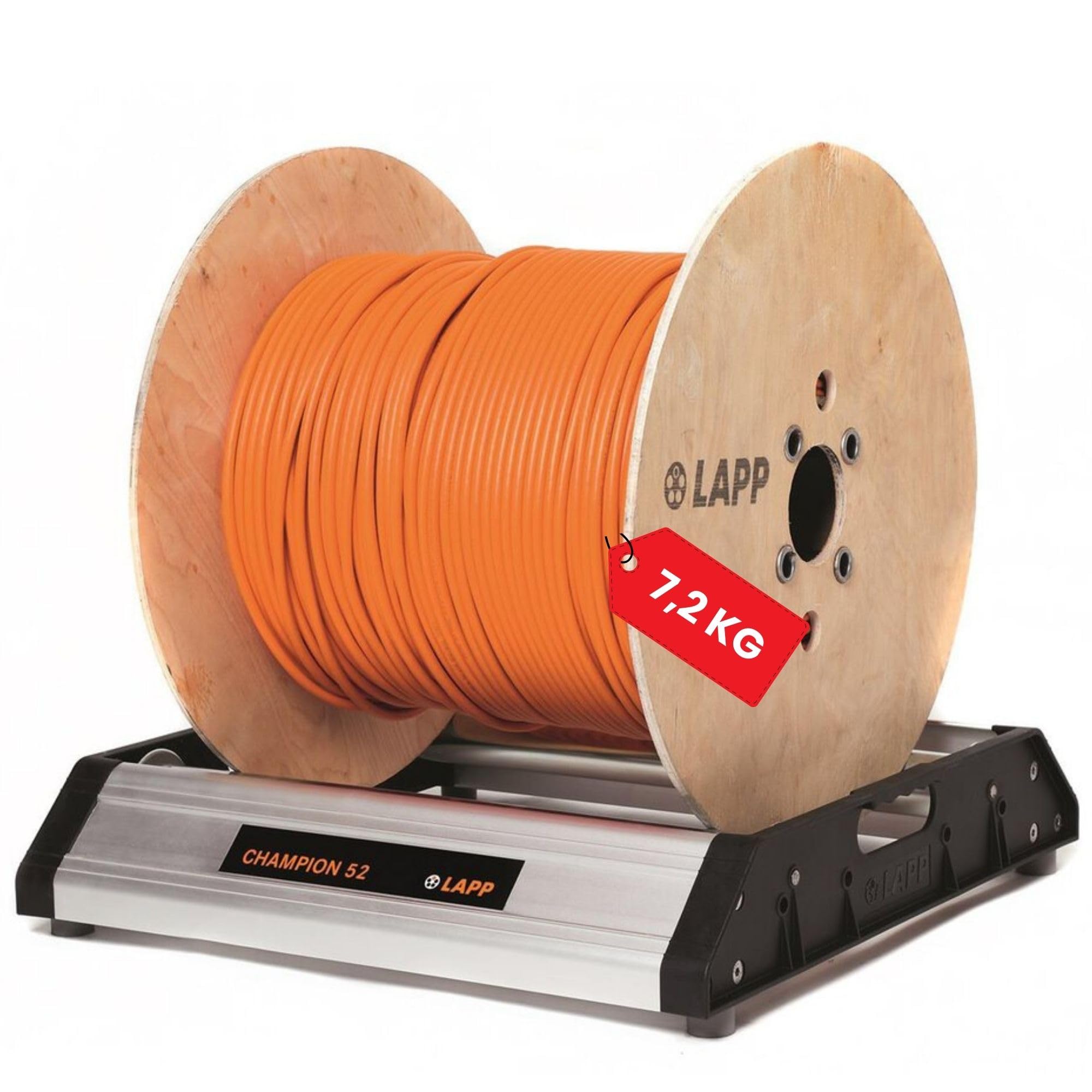 Champion 52 85008070 Lapp 1 St. (85008070) | Dévidoir en aluminium robuste pour atelier et chantier, charge 200 kg, 3 positions de réglage, pieds en caoutchouc