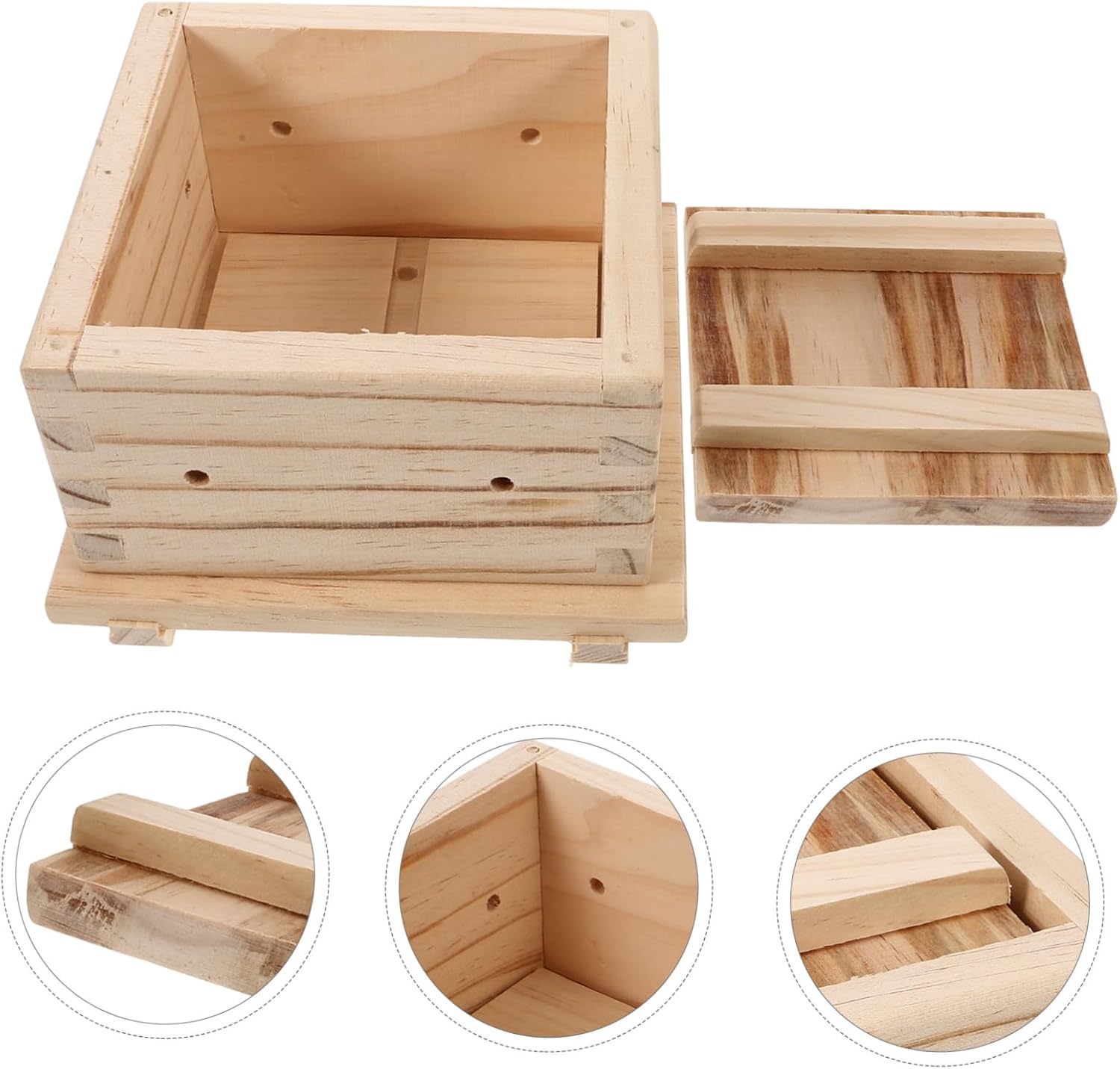 LABRIMP Tofu Making Mold Diy Wooden Pressing Tool for Homemade Soybean Curd Simple Design for Effortless Tofu Preparation Kitchen Use and