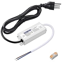 Vista 1 de Controlador LED de 24 vatios impermeable IP67, fuente de alimentación de 12 V CC 2A, convertidor de 120 V CA a 12 V CC, con enchufe de 3 clavijas