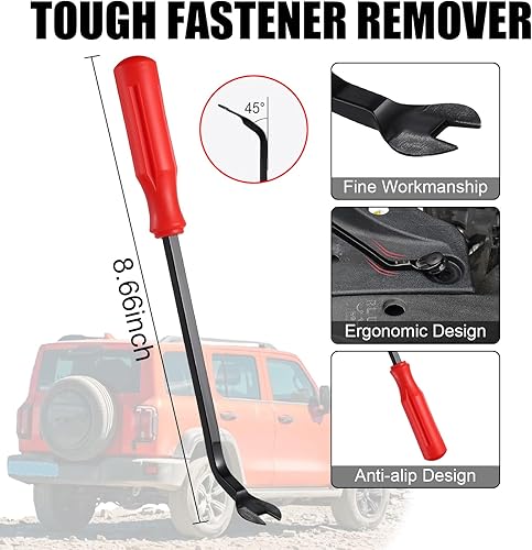 Miniatura 5 de LivTee Juego de 240 sujetadores de remache de plástico para automóvil surtido de clips de retención universales tipo empuje en caja con herramienta