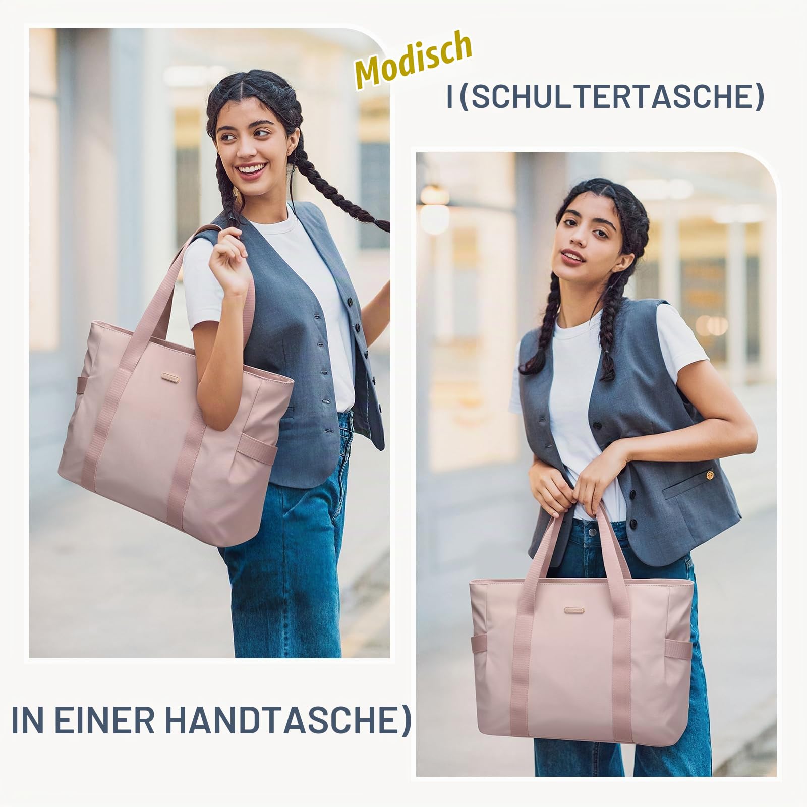 GOLF SUPAGS Tragetasche für Damen 14 Zoll Multifunktionale Umhängetasche Handtasche Damen Arbeitstasche Leichte Tote Bag für Business, Schule, Reisen