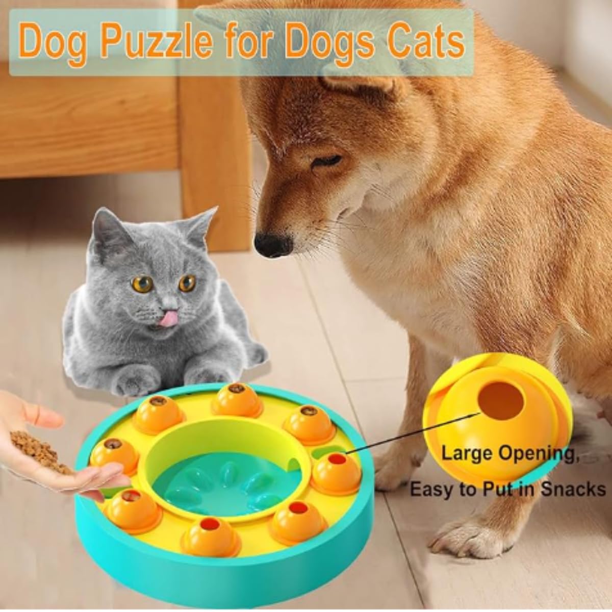 Interaktives Hunde-Puzzle-Spielzeug für Hunde und Katzen, langsames Fressnapf, Hunde-Puzzle, langsames Füttern, Spielzeug, für Training und geistige Bereicherung (d)
