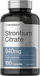 Strontium Citrate 940 mg | 180 Capsules | Non-GMO & Gluten Free Supplement