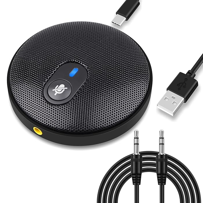 Buy GOOJODOQ Conference USB Microphone, Omnidirectional Condenser PC