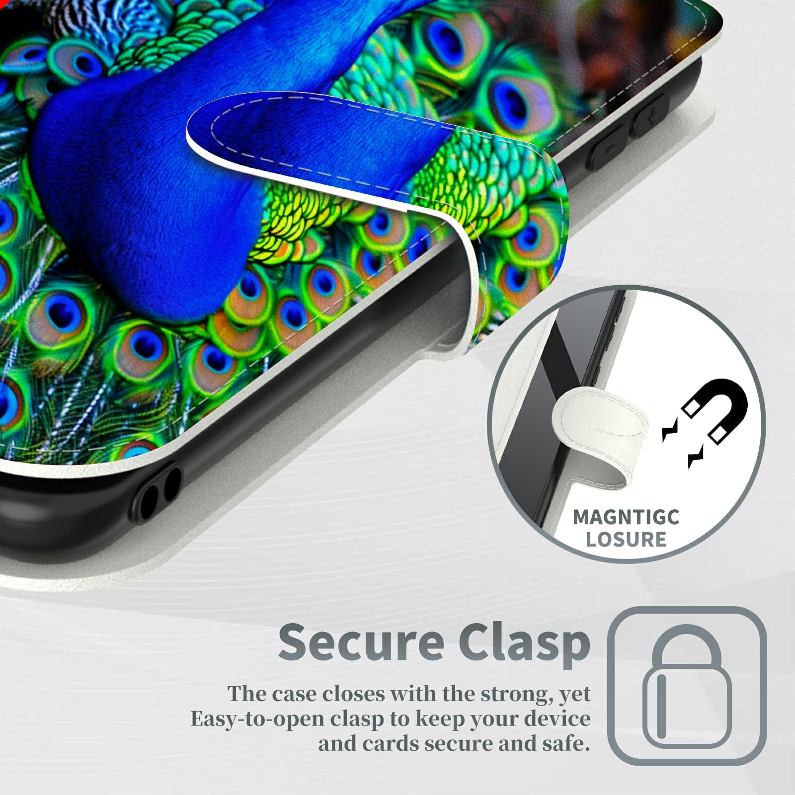 Amazon.com: SROJDHFJB Peacock for iPhone 16 Pro Wallet Case with