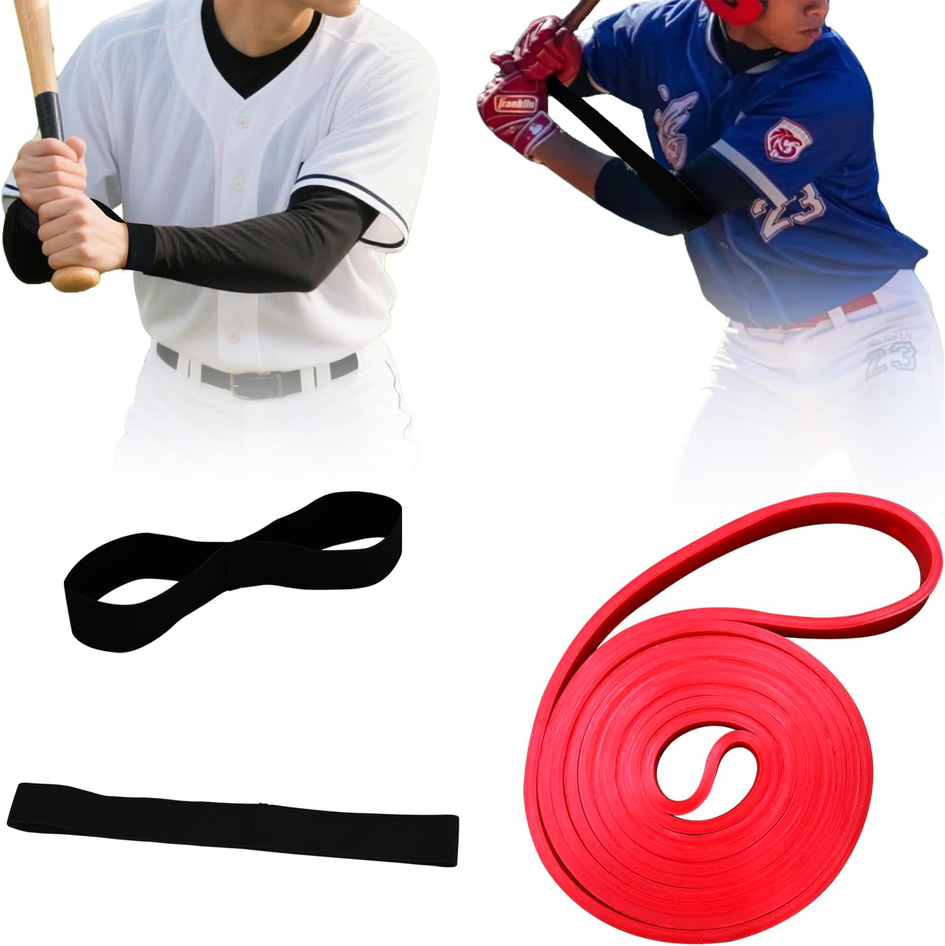 Baseball Swing Training Bands, Baseball/Softball Swing Hitting Training Aid Resistance Band Elastic Designed to Improve Batting Arm Strength