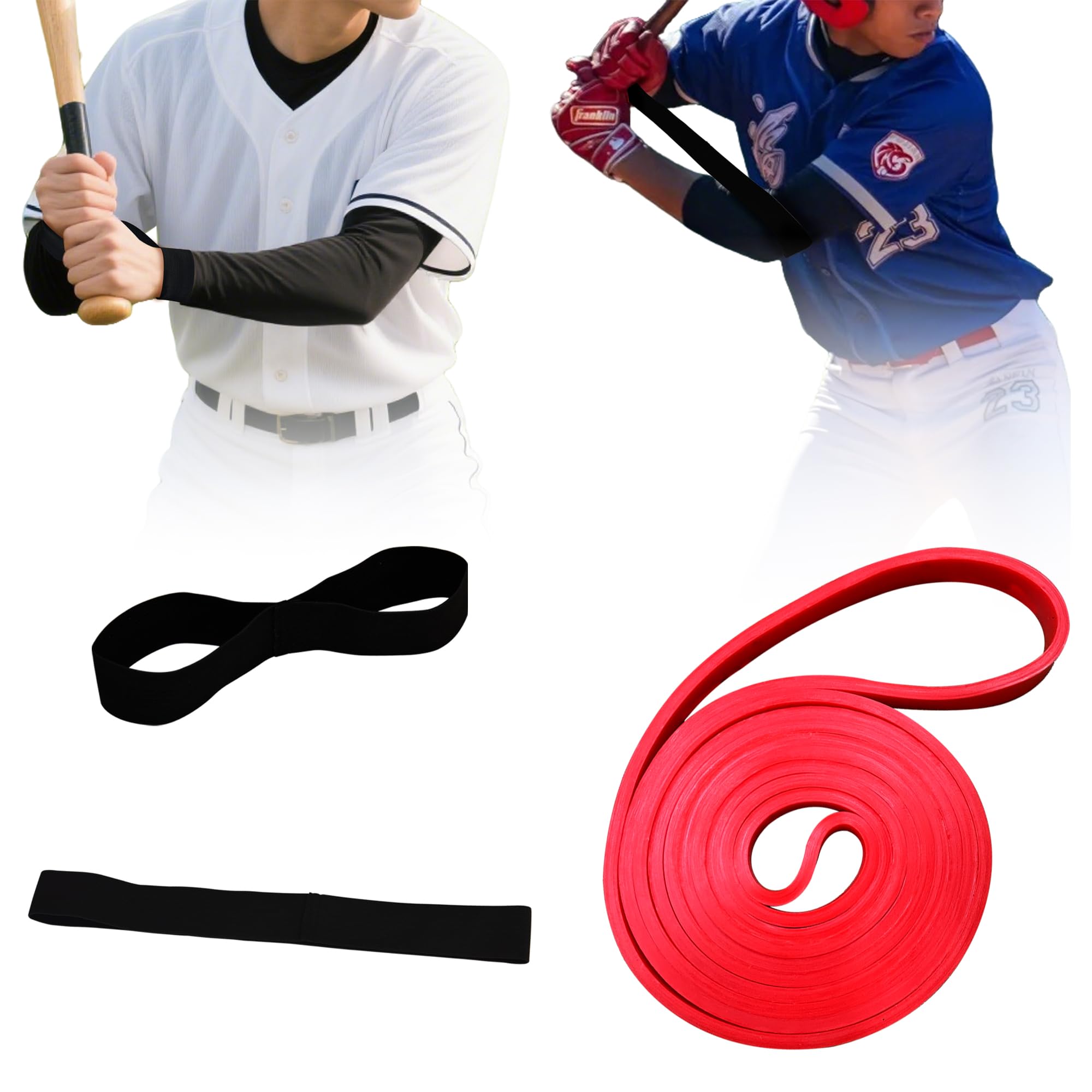 Baseball Swing Training Bands, Baseball/Softball Swing Hitting Training Aid Resistance Band Elastic Designed to Improve Batting Arm Strength