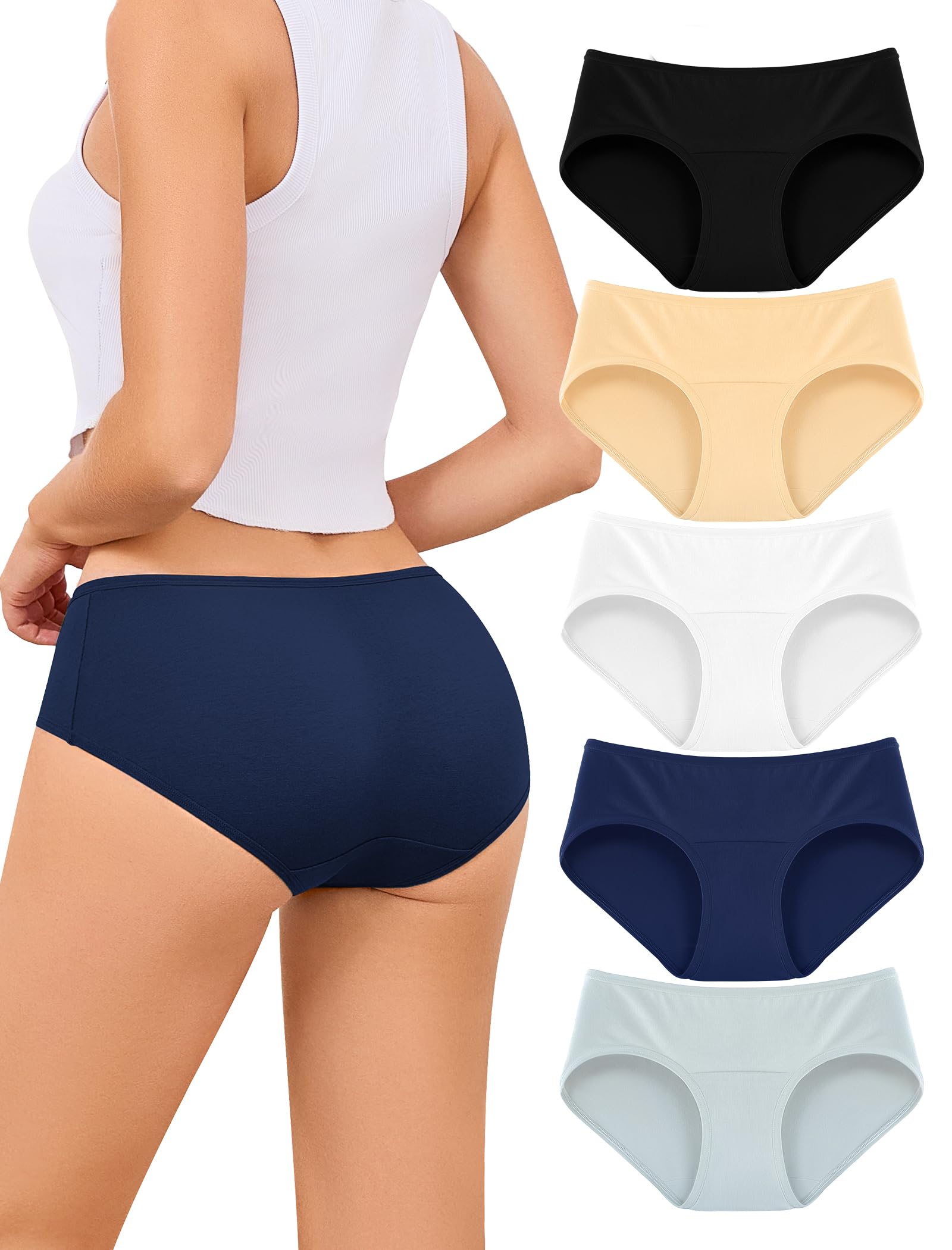 voenxe Women Underwear Cotton Hipster Breathable Bikini