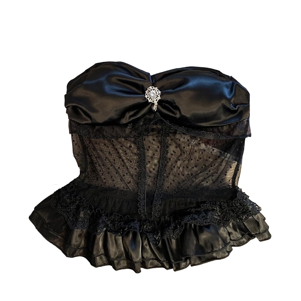 Amazon.co.jp: [MODKOKU] 地雷系 サテン ブラウス レディース