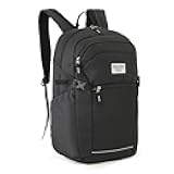 EVER ADVANCED Work Backpack, Travel Laptop Backpack for Women Men with Luggage Sleeve, Fit 15.6Inch Laptop, Water Resistant Bookbag Carry on BagPack, Black