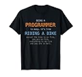Programmer Bike Fire Code Funny Programming IT Gift Black T-Shirt