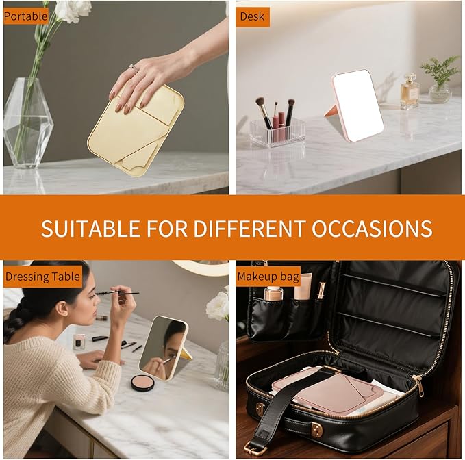 Pack de 8 Espejos de Maquillaje Portátiles Plegables 8 Pulgadas miniatura 7