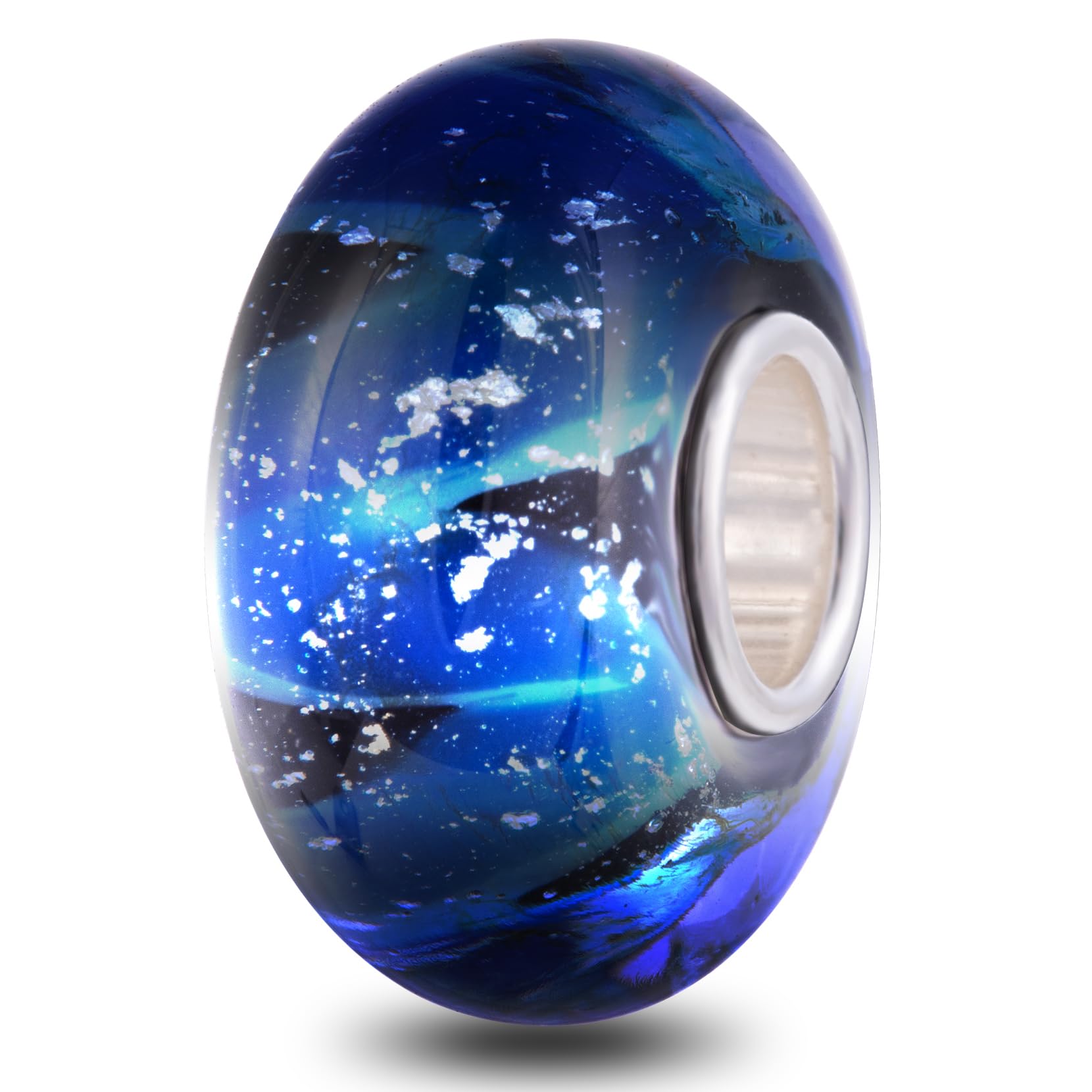 Murano Glass Charms Authentic 925 Sterling Silver Charms Core Red Flower Pink Love Heart White Yellow Glass Beads fit Pandora Style Bracelet for Women Wife Anniversary DIY Gift