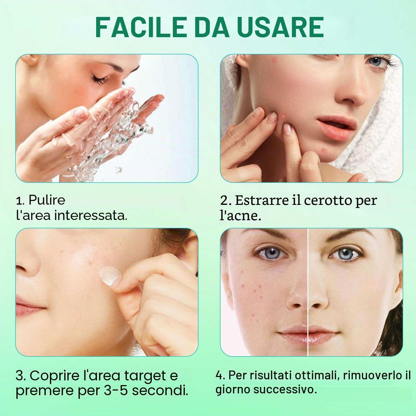 264 Pezzi Patch Brufoli Cerotto Brufoli Idrogel Pimple Patch Giorno e Notte Della Acne Patch 2-In-1 Cerotti Per Brufoli Impermeabile e Traspirante Invisibile Cerotti Brufoli Viso