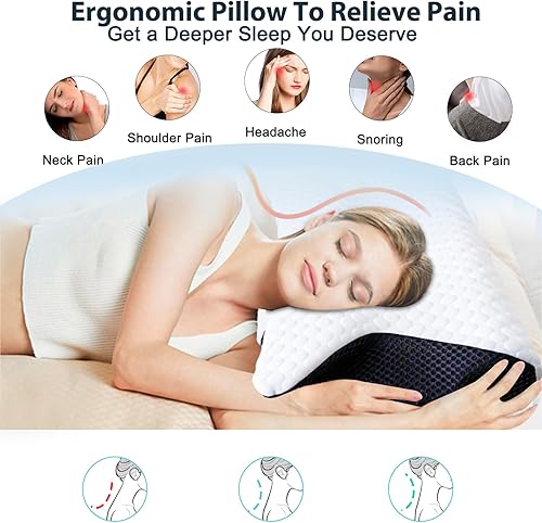 Miniatura 2 de Almohada cervical para aliviar el dolor de cuello, almohadas ergonómicas de espuma viscoelástica, almohada eficaz para aliviar el dolor para el