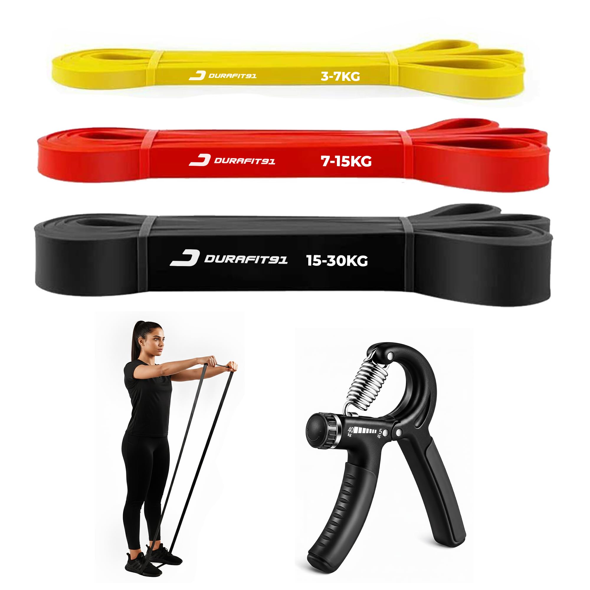 Durafit91 Natural Latex Heavy Resistance Bands Set (Pack of 3) – Pull-Up Assist, Strength Training, Stretching & Toning Loop Bands for Men & Women, Home & Gym Workouts-image-35
