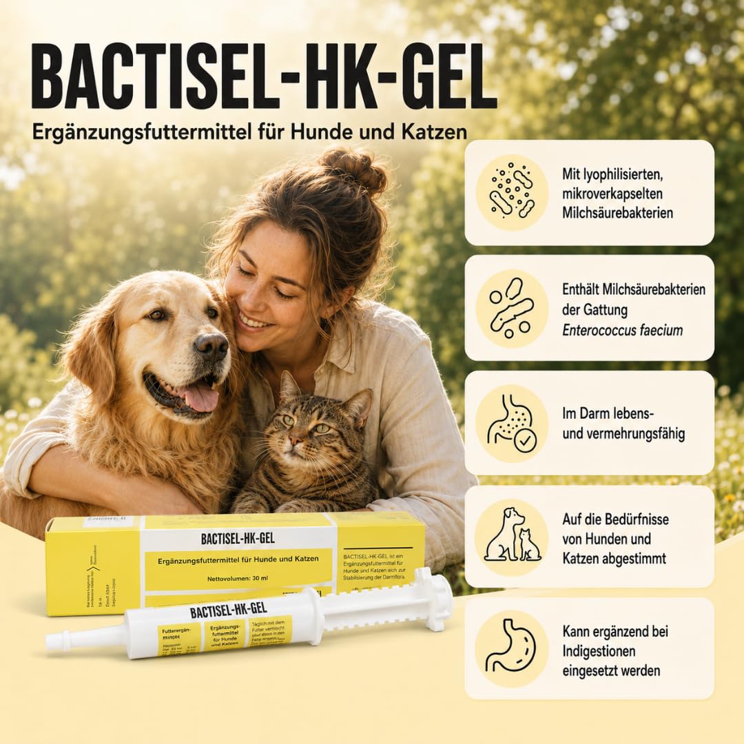 Bactisel-HK-Gel | Żel dla psów i kotów | 2 x 30 ml | z Enterococcus faecium