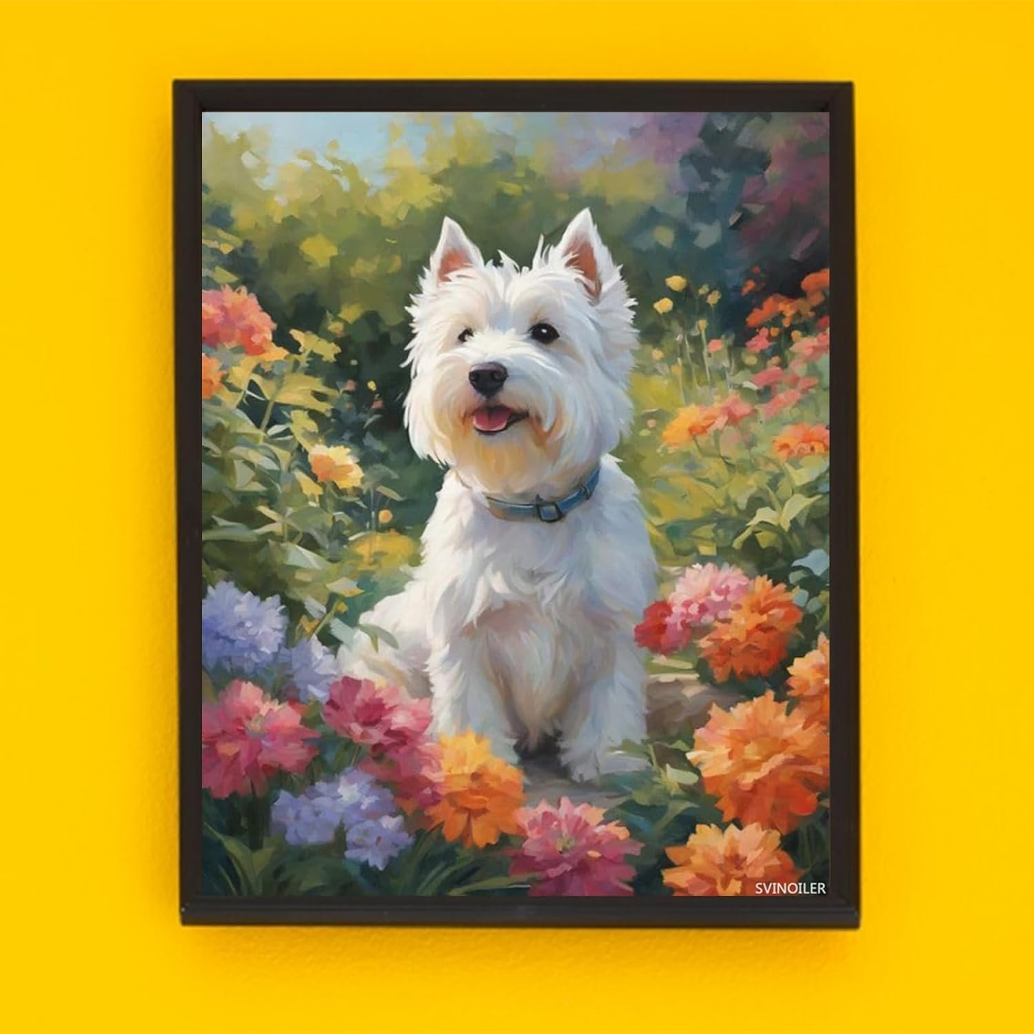 Paint by Numbers Kit for Adults West Highland Terrier Dog, Animal Westie Dog, Home Decor Digital Oil Painting Art, 40x50cm, No Frame