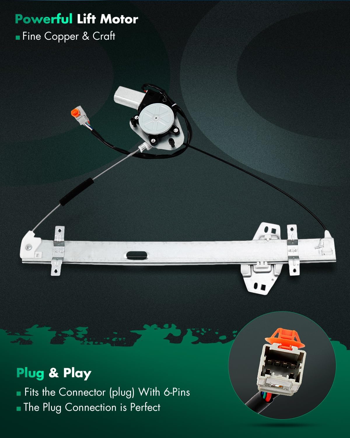 SCITOO Front Left Driver Side Power Window Regulator with Motor Fit for 2003-2008 for Honda Pilot,748-129