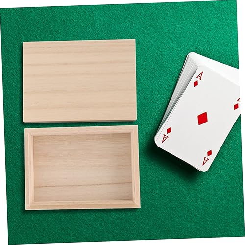 Miniatura 8 de Totority Naipes Caja de madera Organizador de almacenamiento de tarjetas de póquer Estuches de tarjetas de póquer Soporte vacío Contenedor de