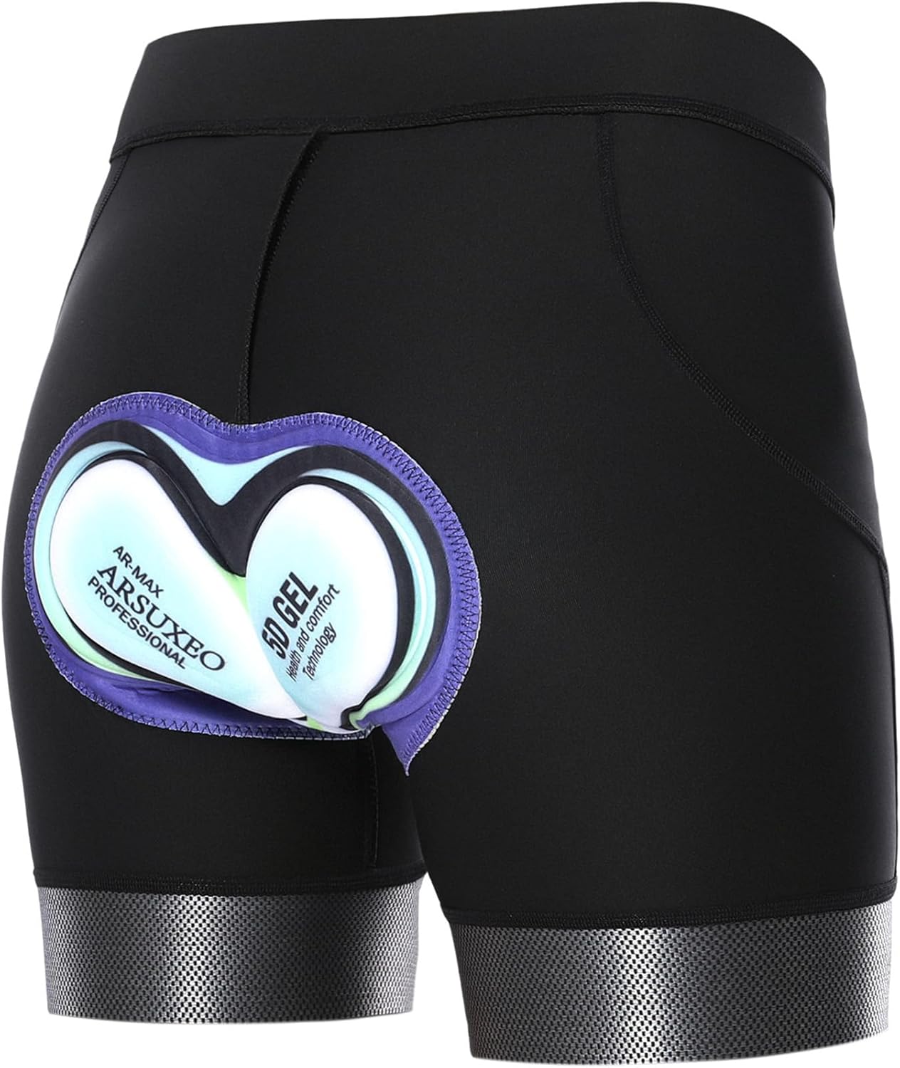 Women's Cycling Shorts 5D Padded Bike Biking Bicycle Underwear Shorts Quick-Dry Anti-Slip Black