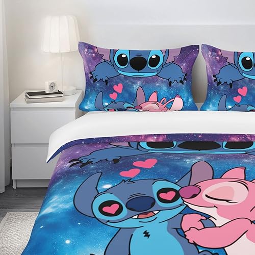 Miniatura 3 de Dsenwoky Juego de ropa de cama de tres piezas con diseño de dibujos animados cómodo y transpirable para niños tamaño individual 68 x 86 pulgadas 02