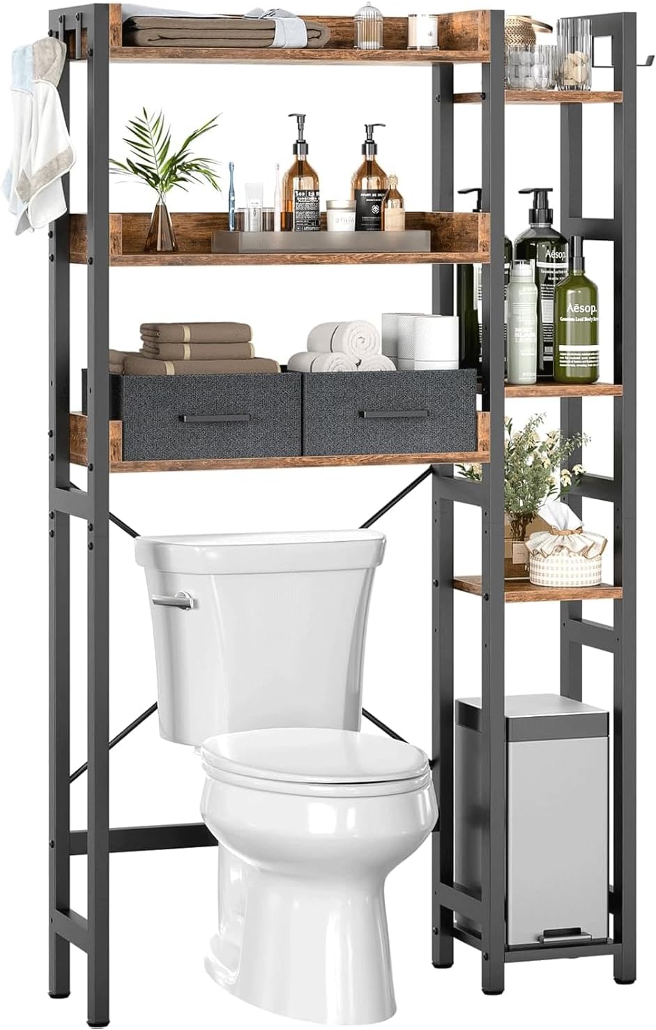 Amazon.com: Over-The-Toilet Storage Rack, 7-Tier Bathroom Organizer ...