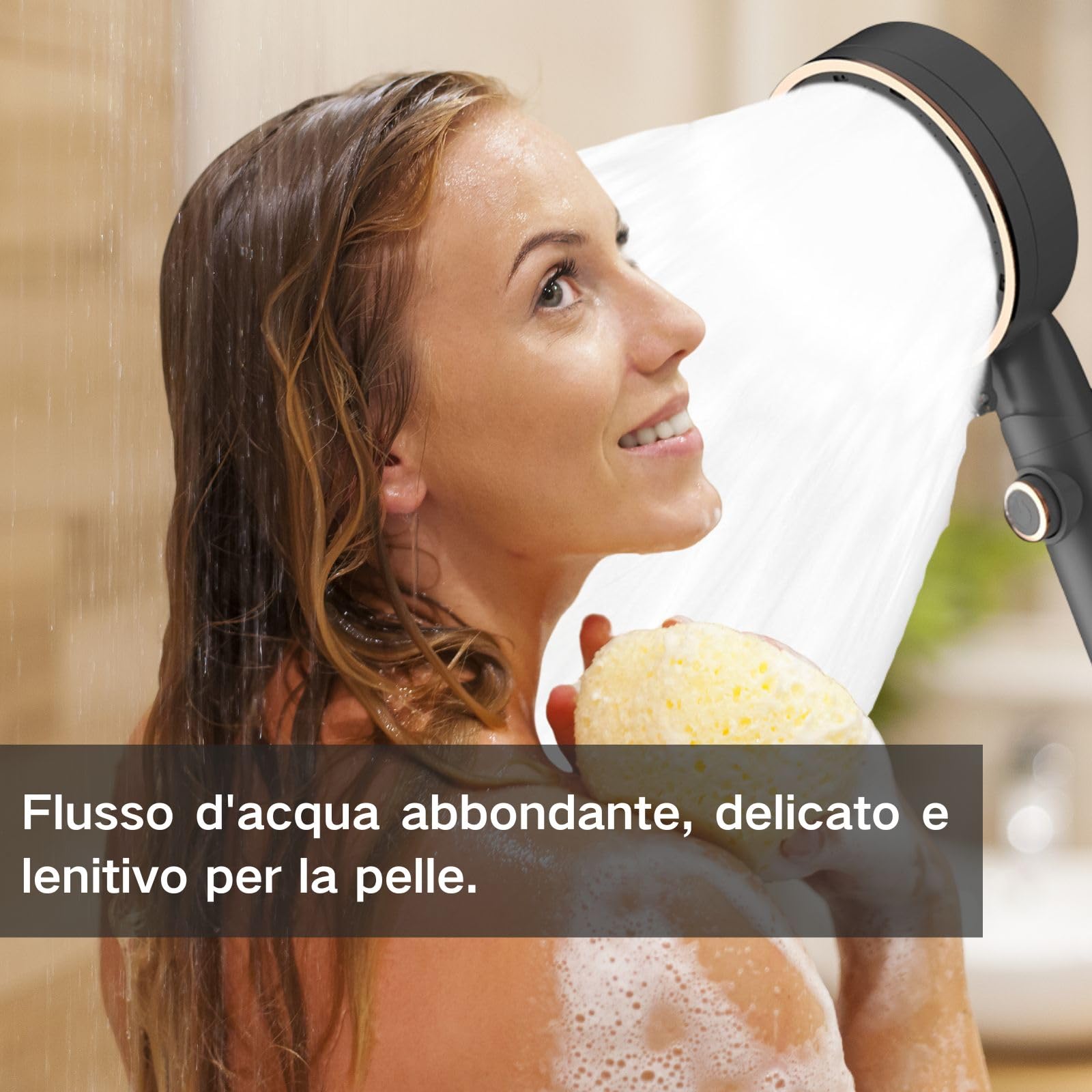 Soffione Doccia Alta Pressione Risparmio Idrico, Doccino per Doccia, Accessori Bagno, Soffione Doccia Regolabile in Tre Posizioni, Telefono Doccia Universale Facile da Installare, Argento
