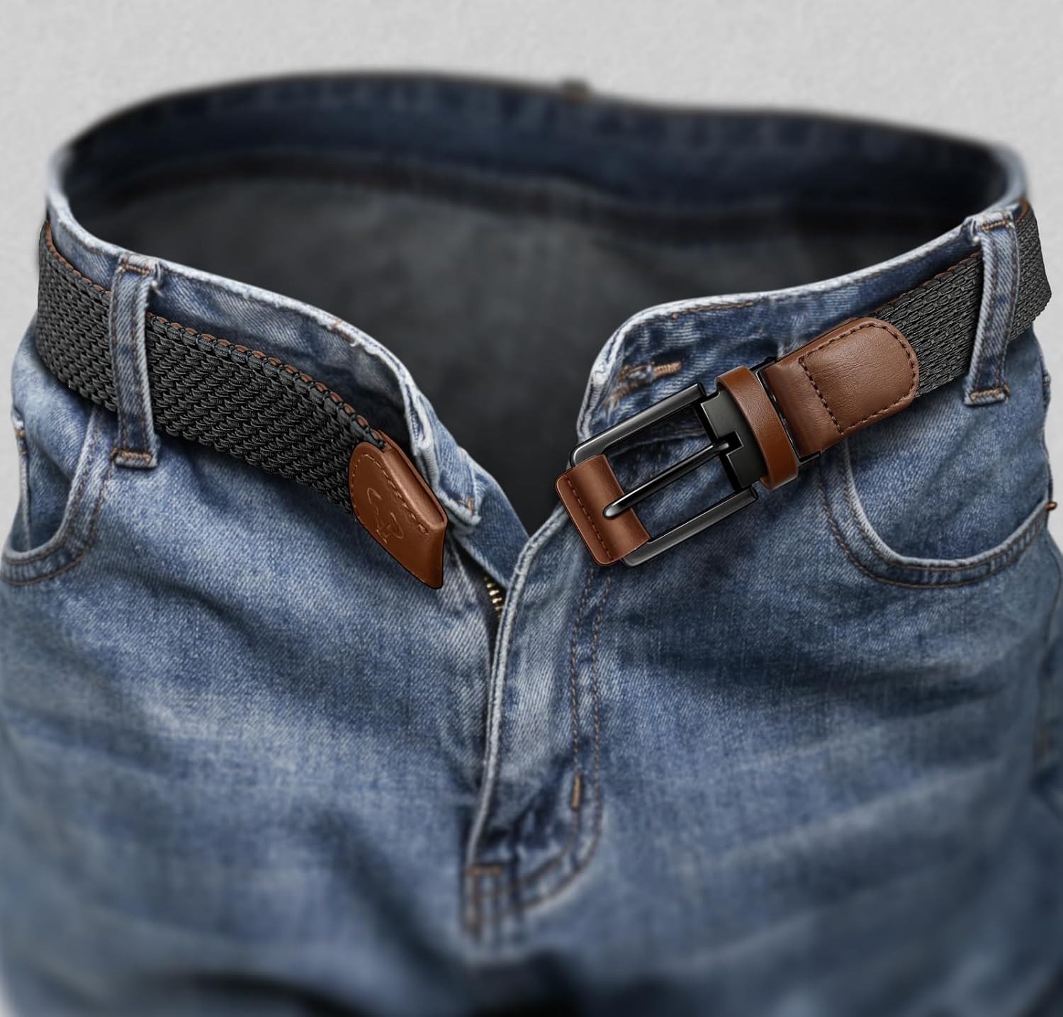 BULLIANT Men Belt Rerversible Golf Belt Stretch Braided for Gift Men 1 3/8"-2 In 1 Belt - Image 9