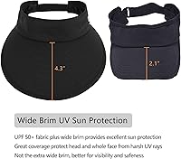 Vista 3 de Sombrero de sol para mujer, 2 en 1, con cremallera, protección solar, visera de playa, sombrero de golf plegable