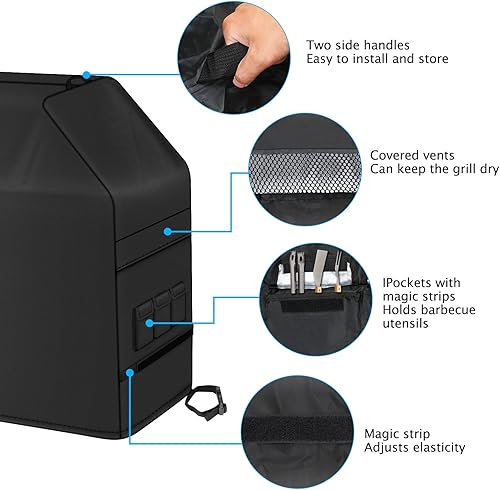 Miniatura 4 de Mightree Cubierta de parrilla para parrilla al aire libre, cubierta de parrilla de barbacoa, cubiertas de parrilla de gas de alta calidad, a prueba